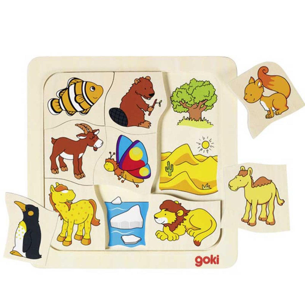 Fa puzzle. Hol laknak az állatok?