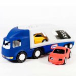 Óriás autó szállító trailer kék- szürke